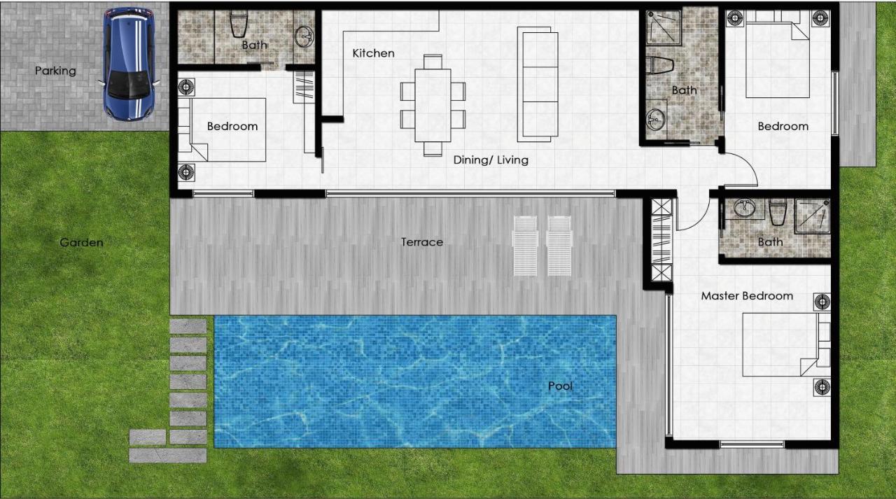 Stylish Pool Villa - 10 Mins Walk To The Beach เกาะลันตา ภายนอก รูปภาพ